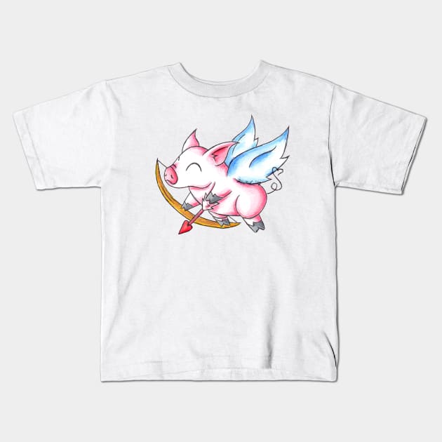Cupiggy Kids T-Shirt by KristenOKeefeArt